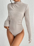 Women’s Ribbed Knit Long Sleeve Bodysuit